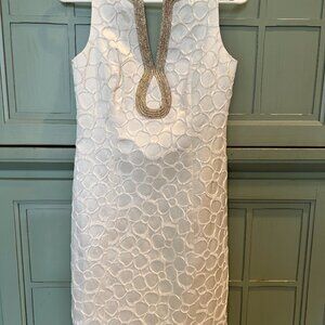 Lily Pulitzer white and gold summer dress-Size 0